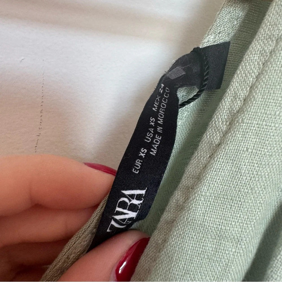 NWT Zara linen blend pinafore mini dress Sz XS - Picture 6 of 7